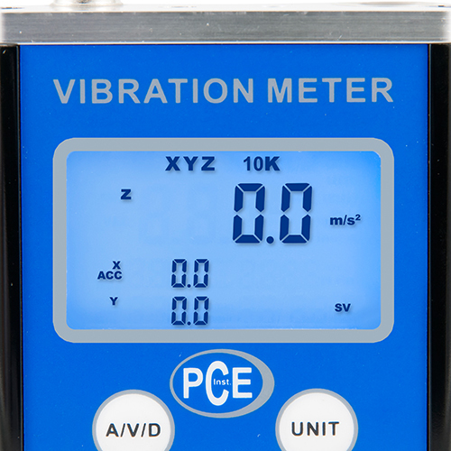 Přístroj k měření vibrací PCE-VM 3D, měří vibrace na strojích, 10 Hz - 10 kHz - 2