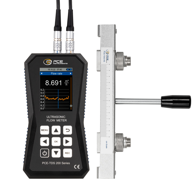 Prietokomer PCE-TDS 200, 2x senzor na lište, menovitá šírka DN 15 - 100 - 3