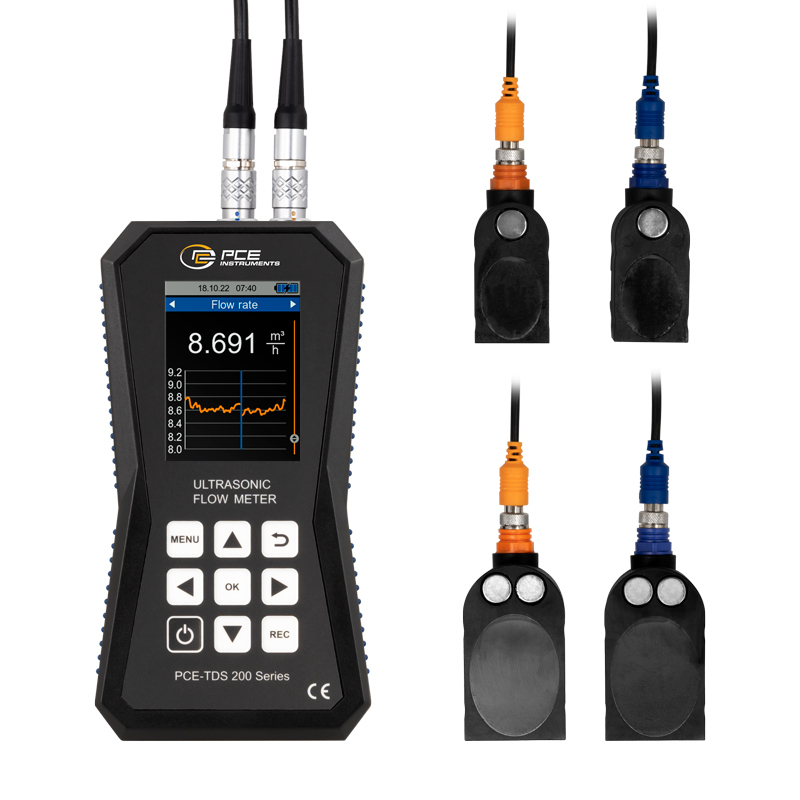 Flowmåler PCE-TDS 200, med 4 sensorer, nominel bredde DN 50 - 6000 - 3