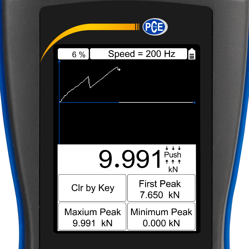 Kraftmessgerät PCE-DFG NF, für Druckspannung, bis 10 kN, externe Kraftmesszelle + ISO-Zertifikat - 3