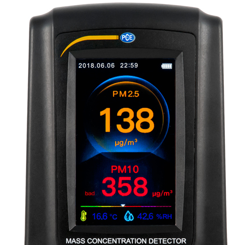 Měřič kvality ovzduší PCE-RCM, měření jemného prachu PM2.5, PM10 a HCHO - 3