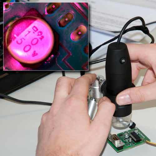 Microscope PCE-MM, avec LEDs UV, zoom 200x, transmission via USB - 3