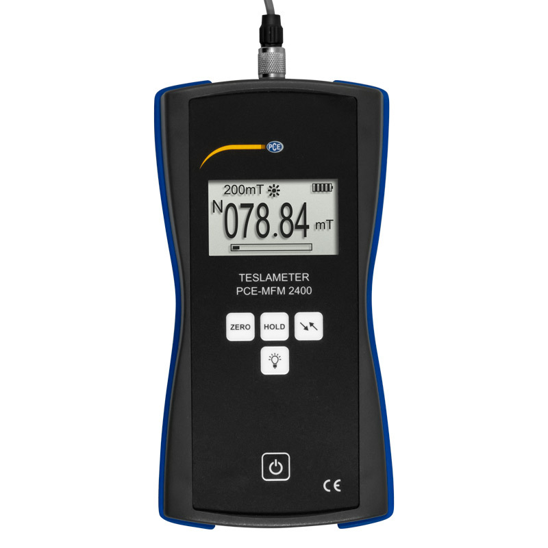 Magnétomètre PCE-MFM 2400, plages de mesure 0 - 200 mT et 0 - 2000 G, transversal, ISO - 4