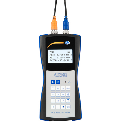 Prietokomer PCE-TDS 100, 2x senzor na lište, menovitá šírka DN 15 - 700 + certifikát ISO - 5