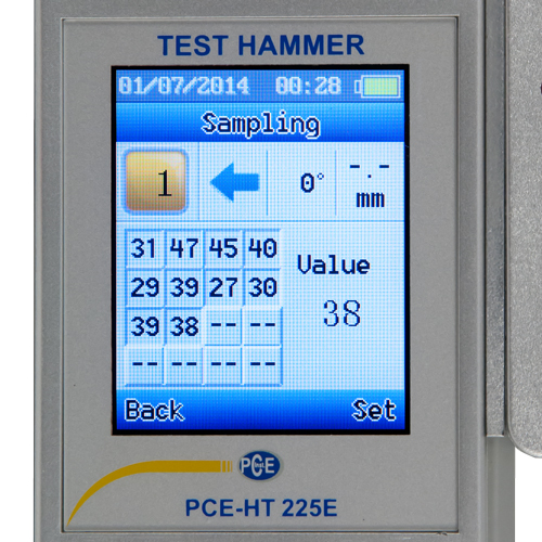 Hårdhedsmåler PCE-HT, specielt til beton, 2,207 J testkraft, med stemmefunktion - 5