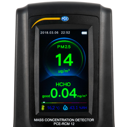 Zariadenie na meranie kvality ovzdušia PCE-RCM, meranie jemného prachu CO2, PM2,5, PM10 a HCHO - 5