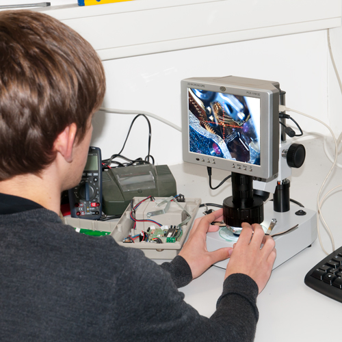 Microscopio PCE-IVM, luce riflessa e trasmessa, zoom d'ingrand. 75, trasmissione USB, con monitor - 5