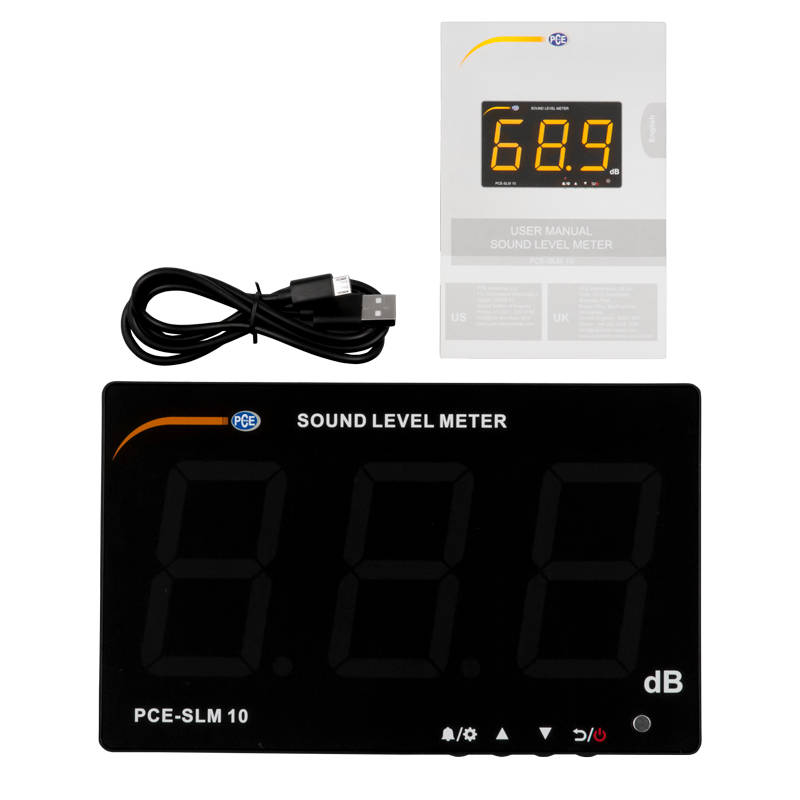 Äänitasomittari PCE-SLM, mittausalue 30-130 dB, 75 mm numerokoolla - 5