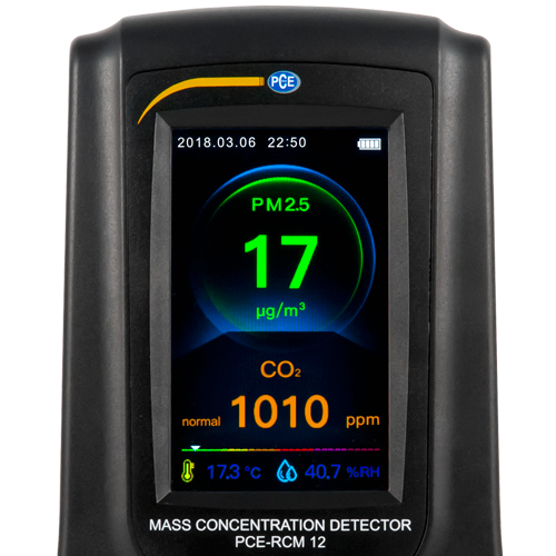 Zariadenie na meranie kvality ovzdušia PCE-RCM, meranie jemného prachu CO2, PM2,5, PM10 a HCHO - 6