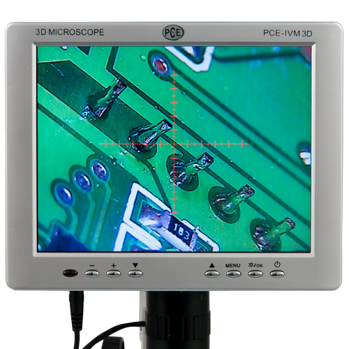 Microscopes PCE-IVM, incident light, transmitted light, 75x zoom, transmission via USB, with monitor - 7
