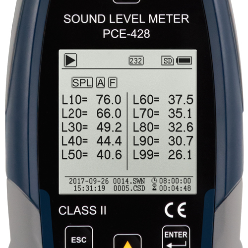 Miernik poziomu dźwięku PCE-428, klasa 2 (do 136 dB) - 7