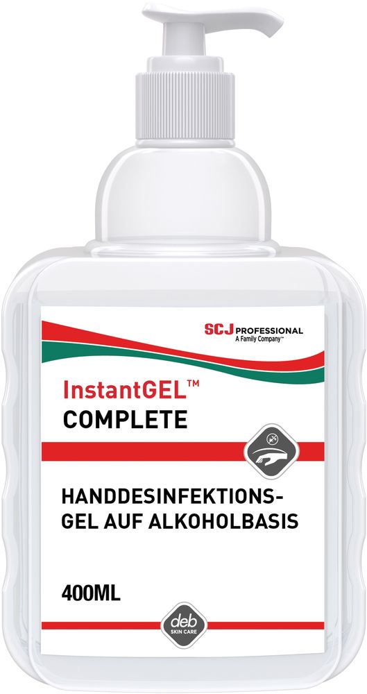 InstantGEL™ COMPLETE Handdesinfektionsgel auf Alkoholbasis, ISG400MLDE, 12 Pumpflaschen à 400 ml - 1