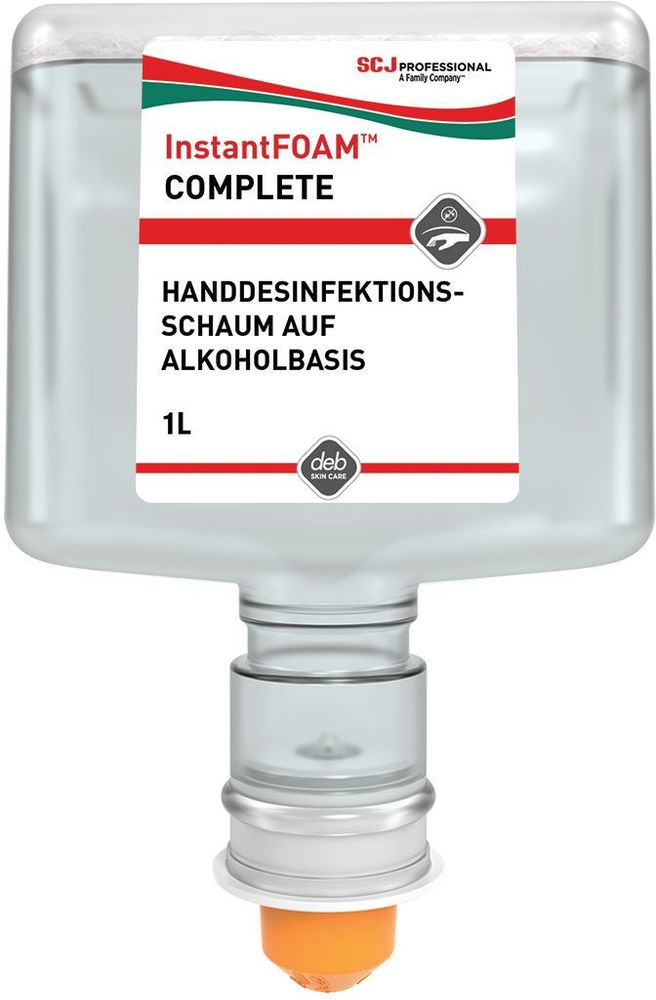 InstantFOAM™ COMPLETE Schaum-Handdesinfektionsmittel Alkoholbasis, 1 Touch-Free Kartusche à 1 Liter - 1