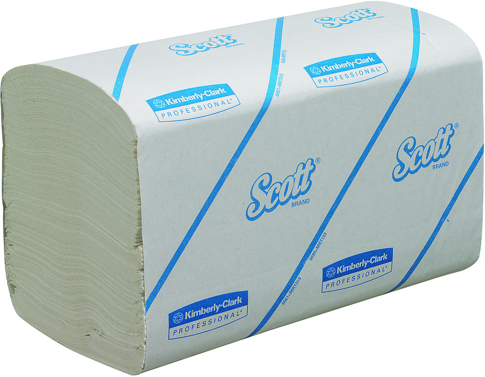 Kimberly-Clark Papierhandtücher SCOTT®, 6663, weiß, 21,5 x 31,5 cm, 1-lagig, 15 Pack à 212 Tücher - 1