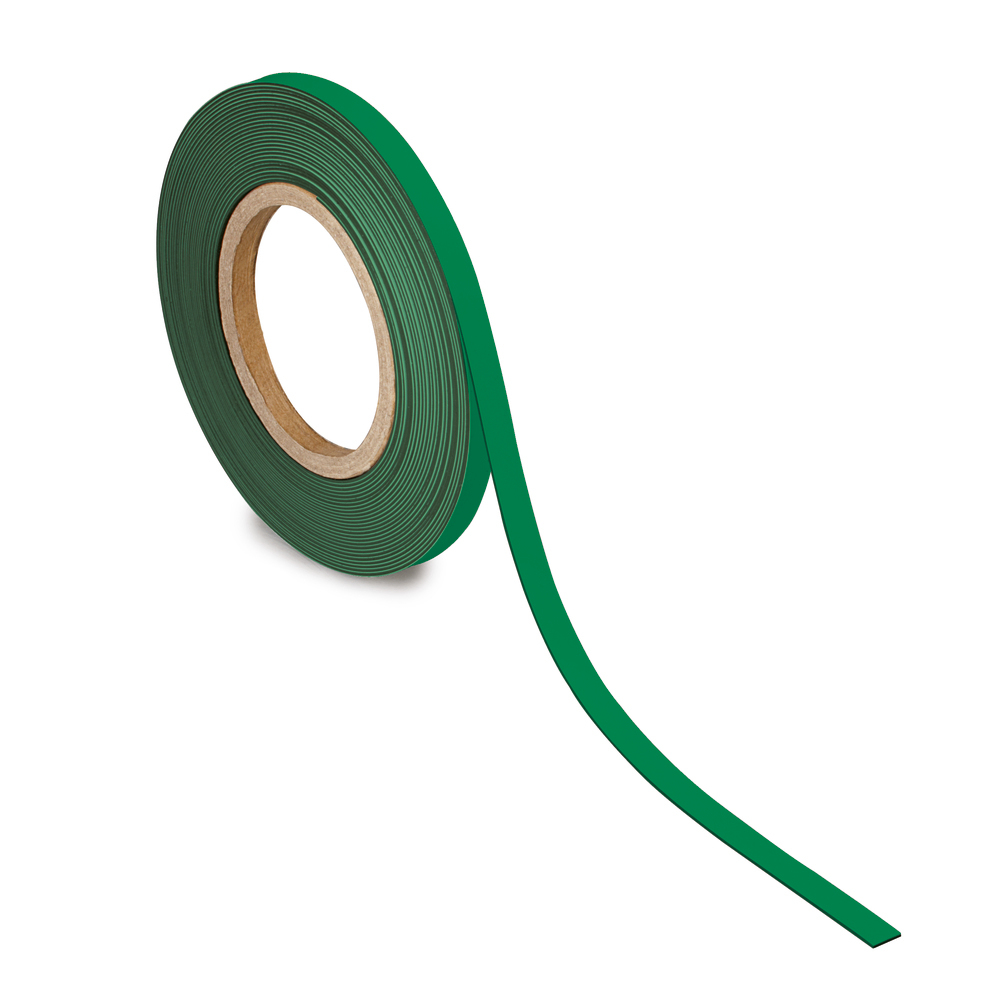 Nastro magnetico per marcatura, 10 m x 10 mm x 1 mm, verde - 1