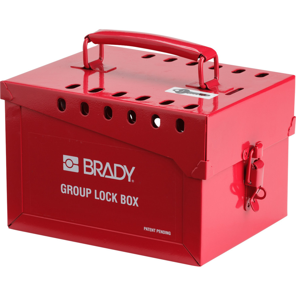 Large steel group lock box, red - 1