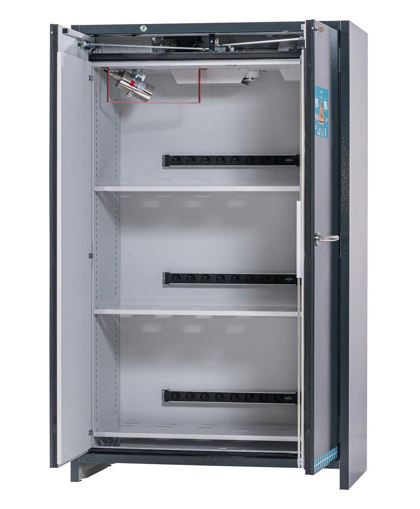 asecos lithium-ion battery charging cabinet SmartStore-Ultra, 3 shelves, W 1200 mm, UK - 1