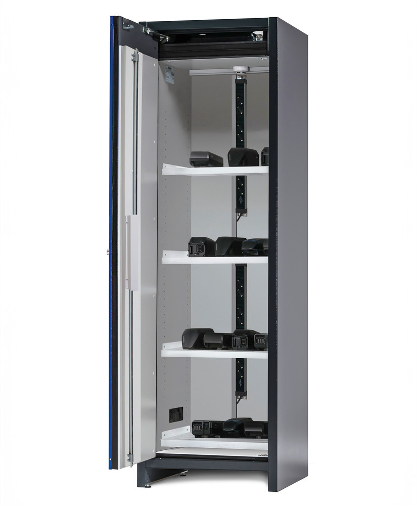 asecos lítium-ion akkumulátor töltő szekrény, SmartStore Core-Compact, 4 polclap, sz: 600 mm - 1