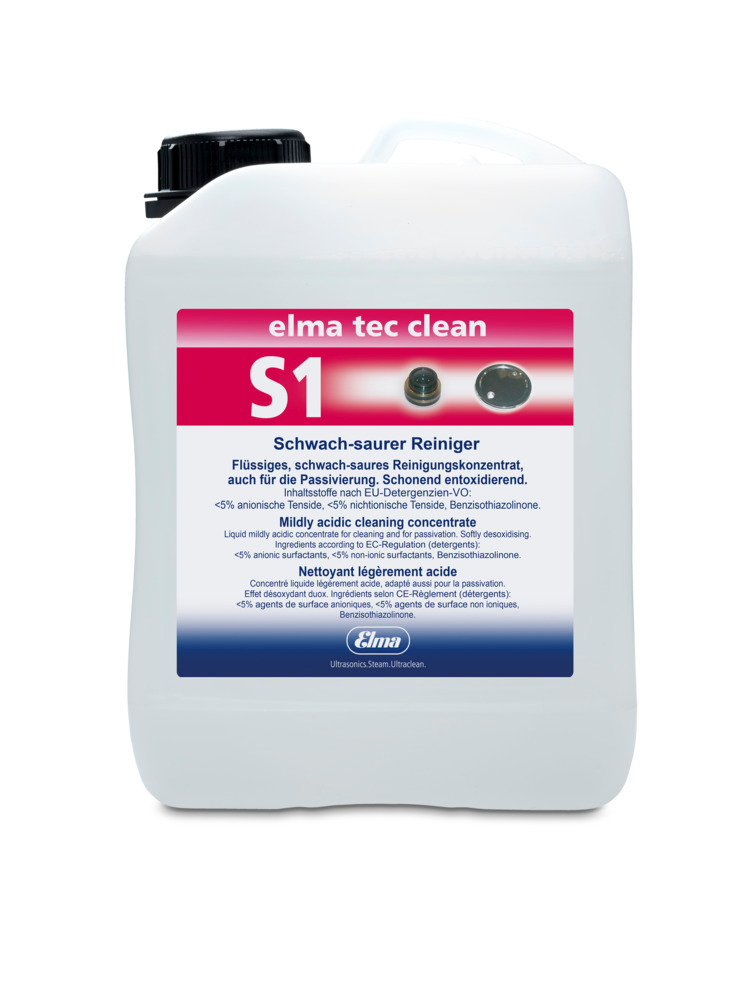 Produto limpeza para aparelho ultrassónico elma tec clean S1, antiferrugem, concentrado, 2,5 litros - 1