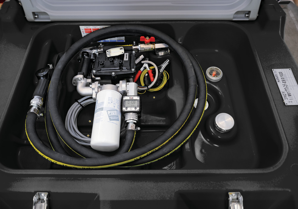 Citerne mobile pour essence, 330 litres, avec pompe 12 V, avec couvercle - 8
