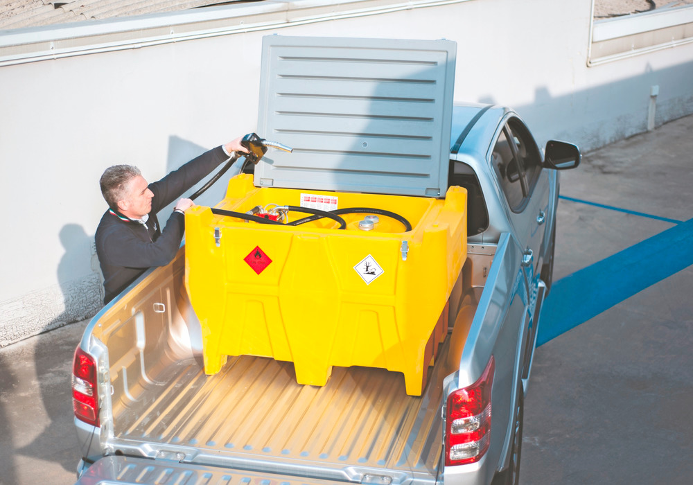 Mobile fuel tank for diesel, 440 litres, pick-up version, with 24 V high-flow pump, with lid - 3