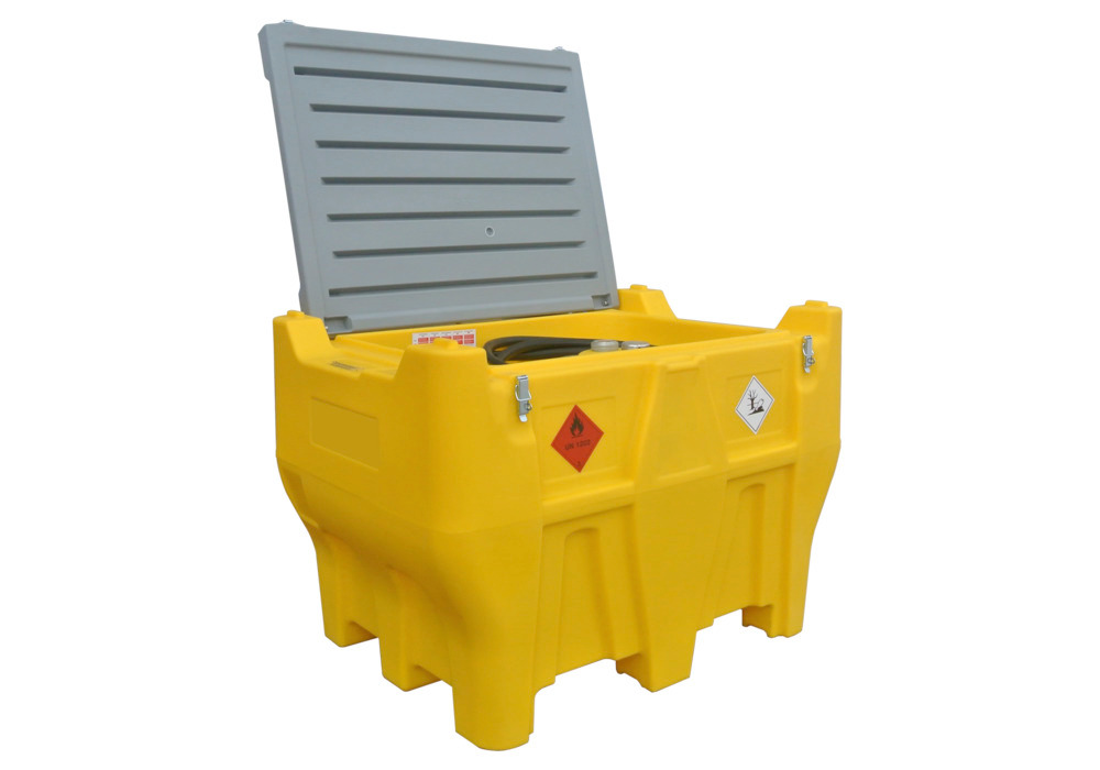 Mobile fuel tank for diesel, 440 litres, pick-up version, with 12 V high-flow pump, with lid - 1
