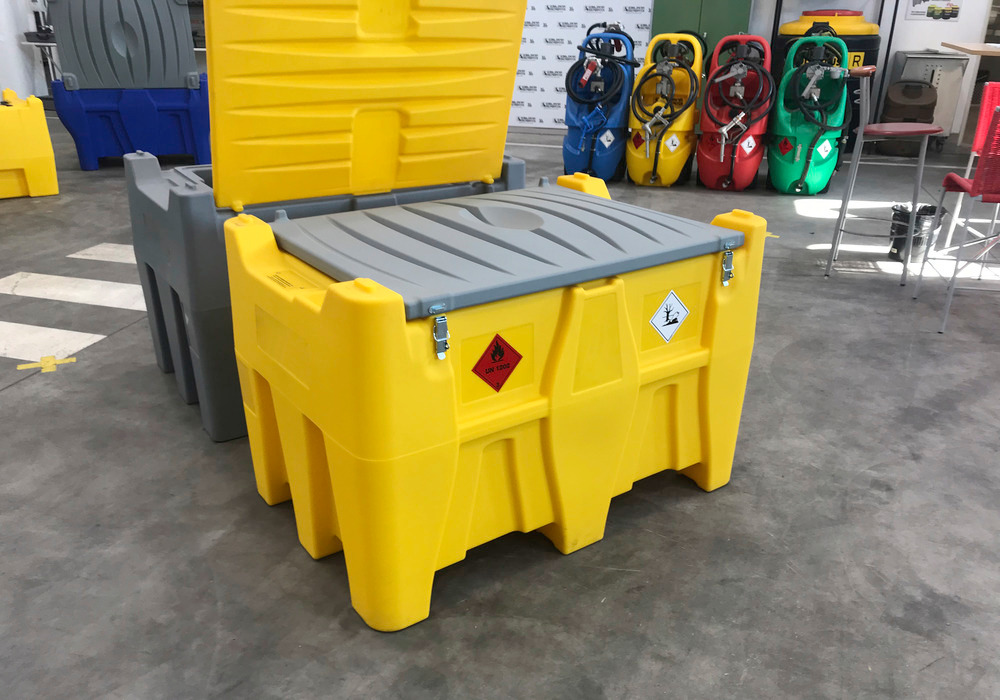Mobile fuel tank for diesel, 440 litres, with 24 V high-flow pump, with lid - 6