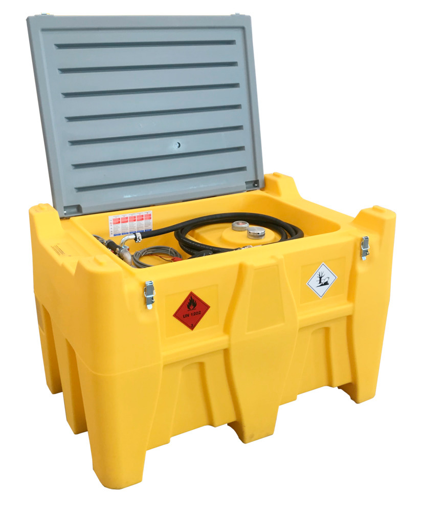 Mobile fuel tank for diesel, 440 litres, with 24 V high-flow pump, with lid - 4