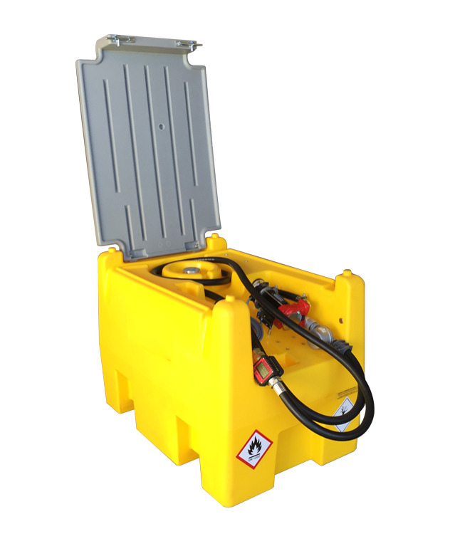 Mobile fuel tank for diesel, 220 litres, with 24 V pump, with lid - 4