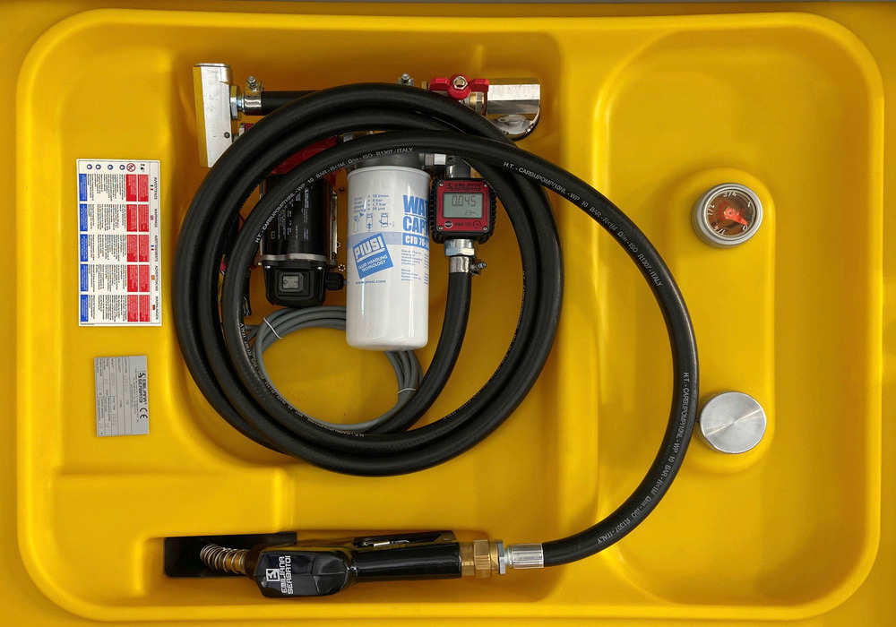 Mobile fuel tank for diesel, 220 litres, pick-up version, with 12 V pump, with lid - 2