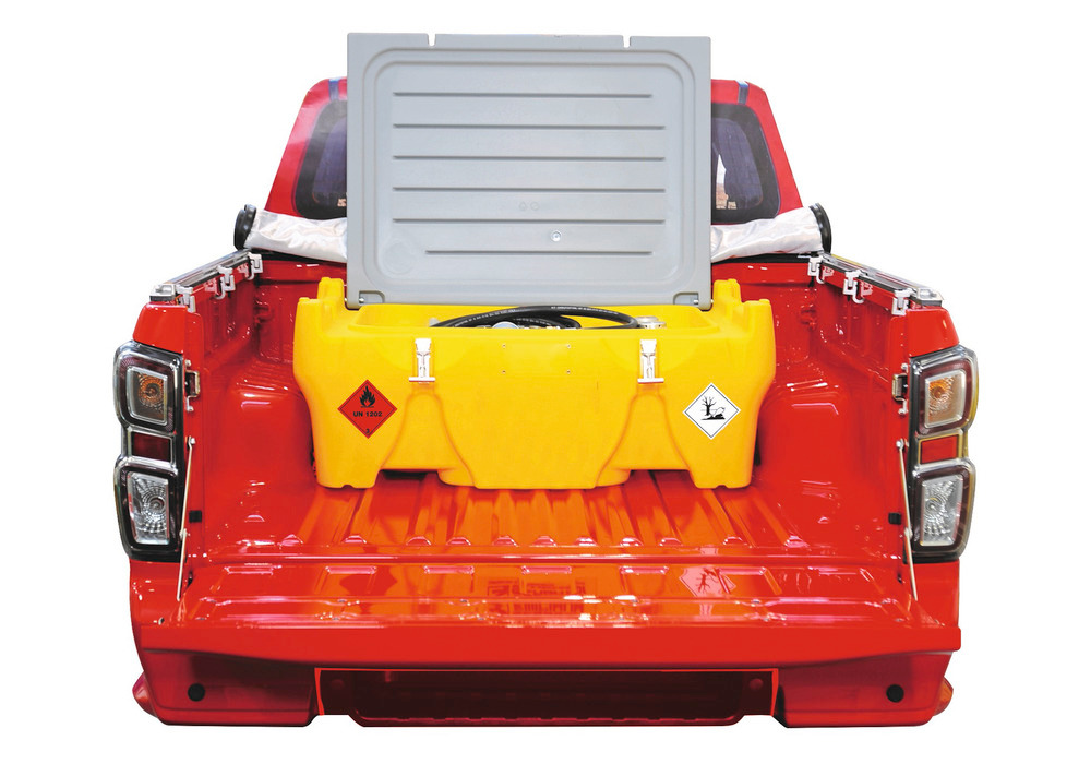 Mobile fuel tank for diesel, 220 litres, pick-up version, with 12 V pump, with lid - 1