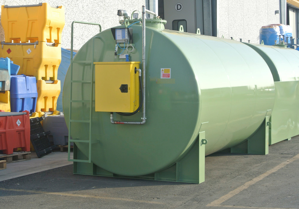 Double-walled tank according to UNI EN 12285, 20000 litres, with electric pump 70 l/min. - 1