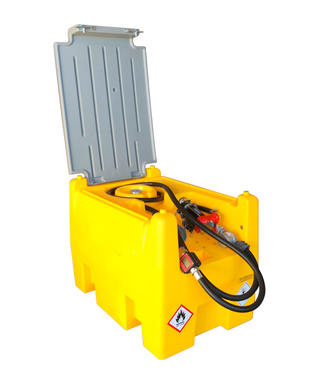 Mobile fuel tank for diesel, 220 litres, with 12 V pump, with lid - 4