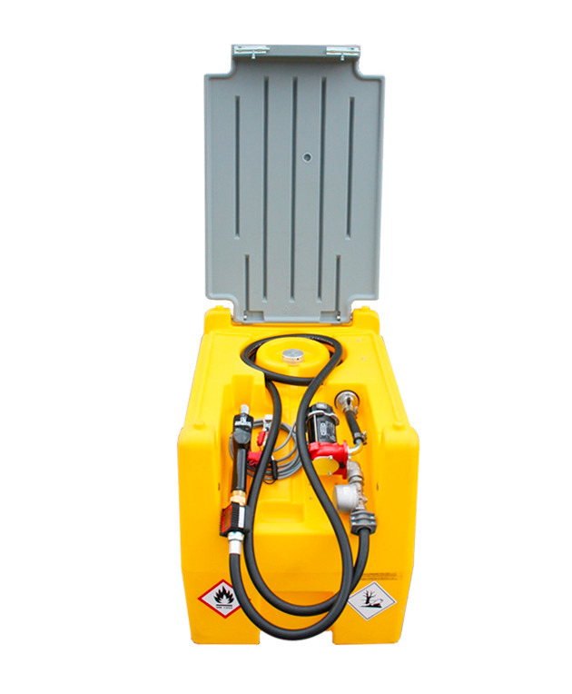 Mobile fuel tank for diesel, 220 litres, with 12 V pump, with lid - 1