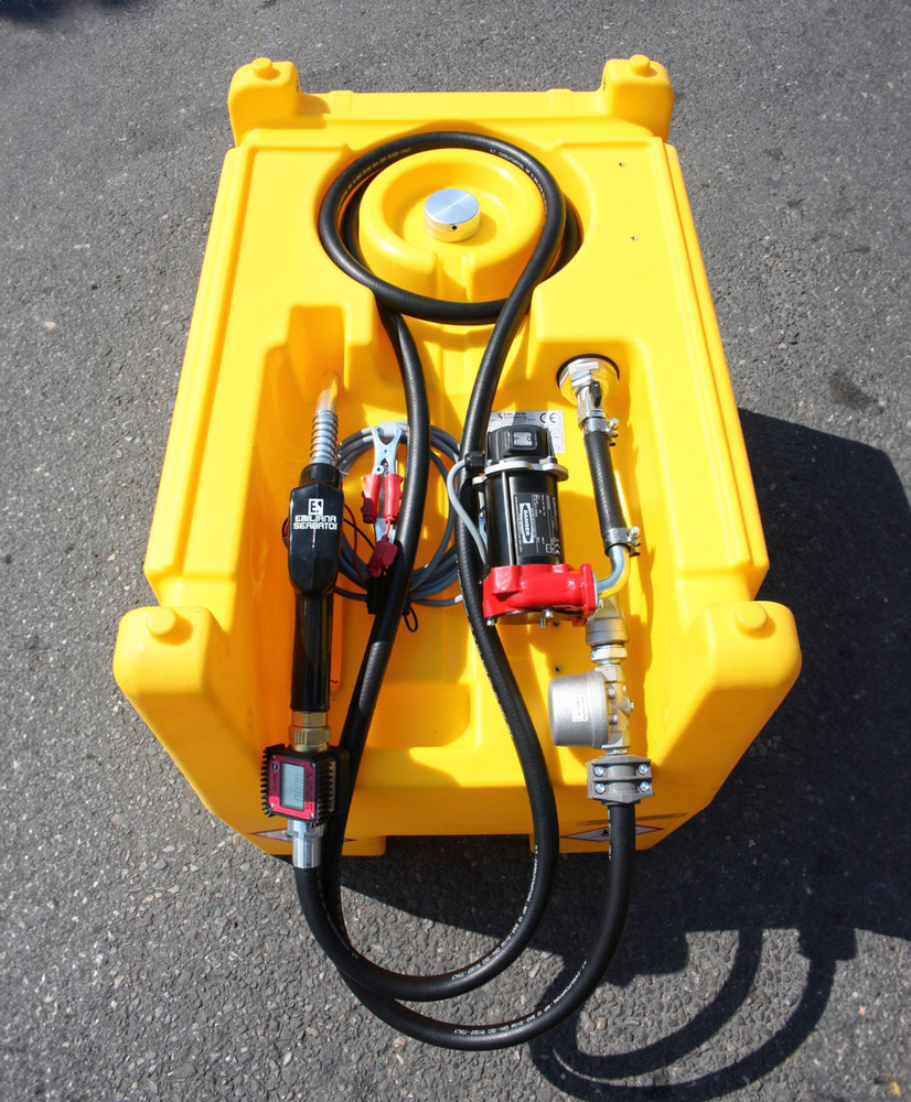 Mobile fuel tank for diesel, 220 litres, with 24 V pump, no lid - 3