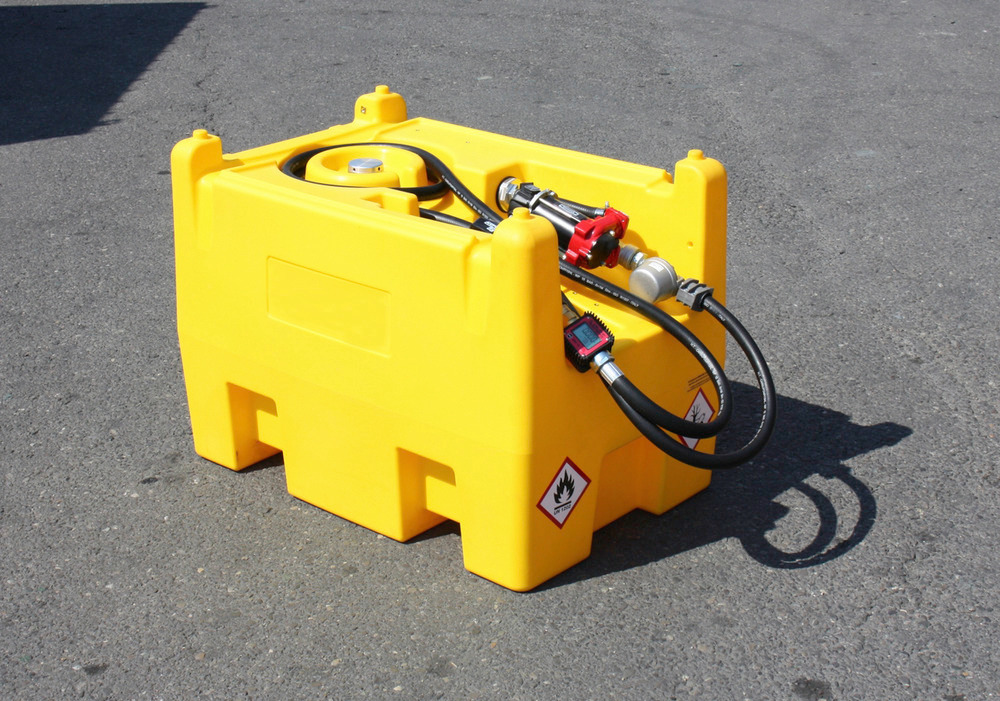 Mobile fuel tank for diesel, 220 litres, with 24 V pump, no lid - 1