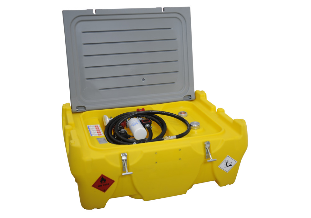 Mobile fuel tank for diesel, 220 litres, pick-up version, with 230 V pump, with lid - 7