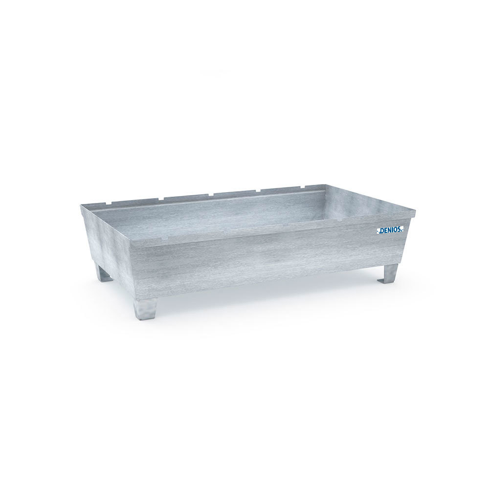 Spill Containment Pallet - 2 Drum Capacity - No Grating - Forklift Access - Galvanized Steel - 2