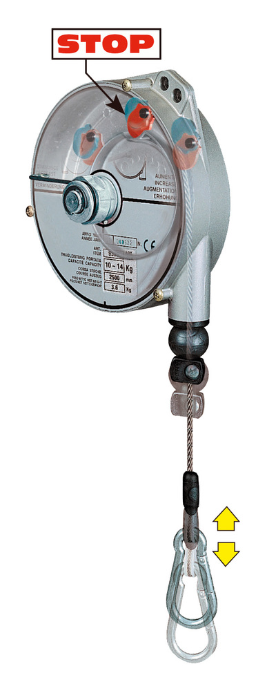 Pružinový odľahčovač PLANETA TCN 9350, hliníkový tlakový odliatok, nosnosť 10,0 - 14,0 kg - 1