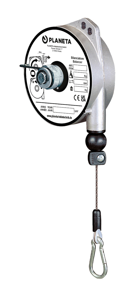 Pružinový odľahčovač PLANETA TCN 9322, hliníkový tlakový odliatok, nosnosť 4,0 - 6,0 kg - 1