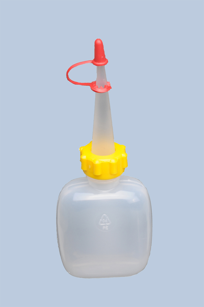 Dosierflasche aus Kunststoff, Volumen 50 ml, oval, naturfarbend, VE = 30 Stück - 1