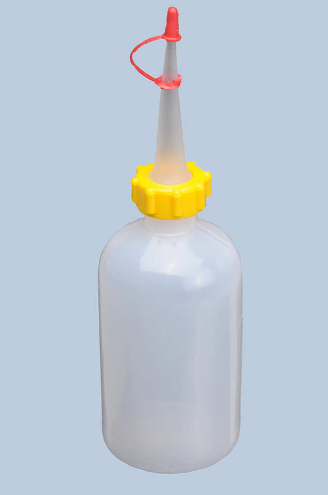 Dávkovací lahvička z plastu, objem 250 ml, kulatá, přírodní barva, BJ = 30 kusů - 1