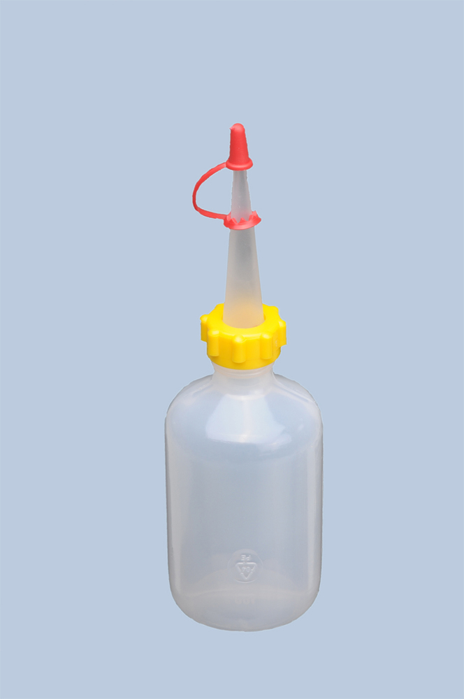 Doseringsflaske i plast, volumen 100 ml, rund, naturfarvet, 30 stk. - 1