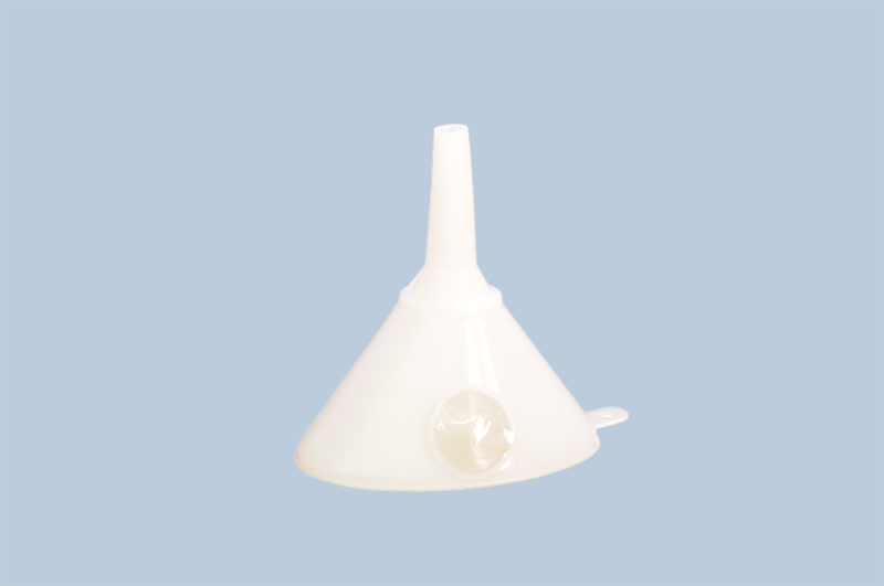 Oval funnel in plastic, 117 x 116 mm, with eyelet for hanging and strainer, Pack = 12 pieces - 2