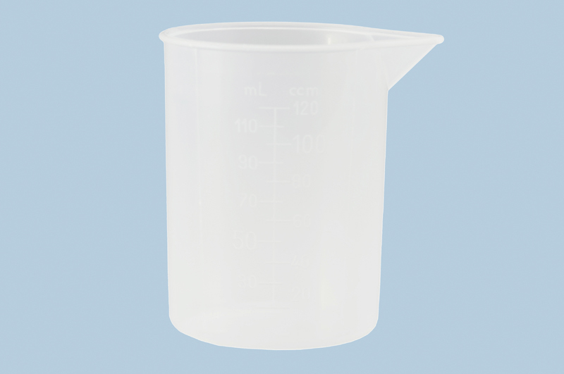 Mitta-astia, 120 ml, PP, läpinäkyvä, mitta-asteikko, PY = 10 kpl - 1