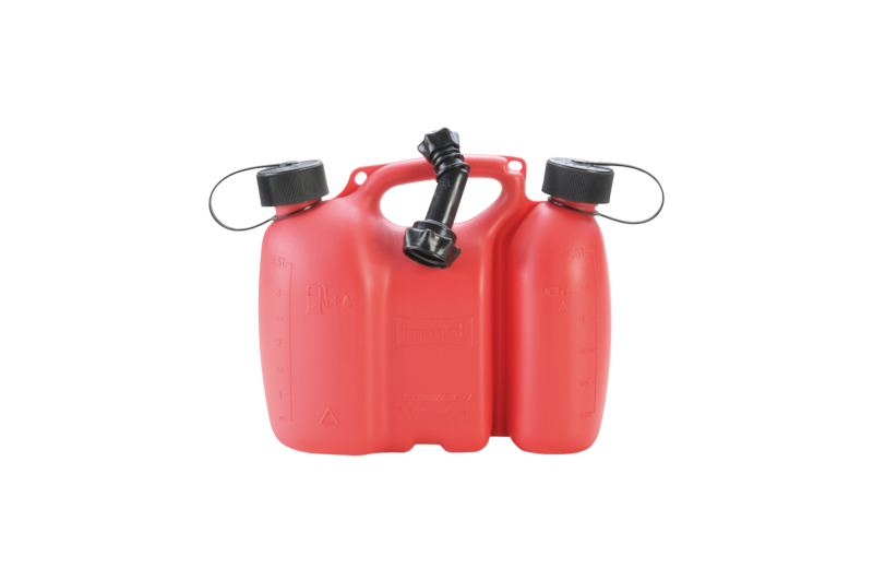 Doppelkanister für Kraftstoff, integrierter Ölbehälter, 3 + 1,5 l, rot, m.UN-Zulassung, VE = 6 Stück - 1