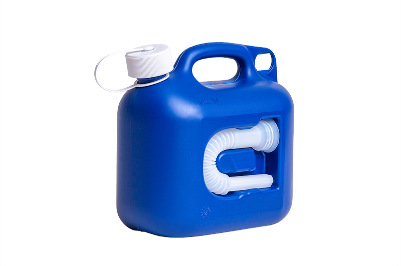 Kanister na AdBlue, 5 litrov, tmavo modrý, s flexibilnou vypúšťacou hubicou, BJ = 12 kusov - 1