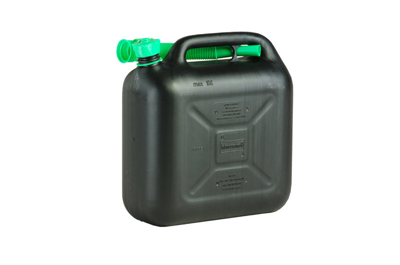 Brændstofdunk CLASSIC, ekstra robust udgave, 10 liter, sort, med UN-godkendelse, 5 stk. - 1
