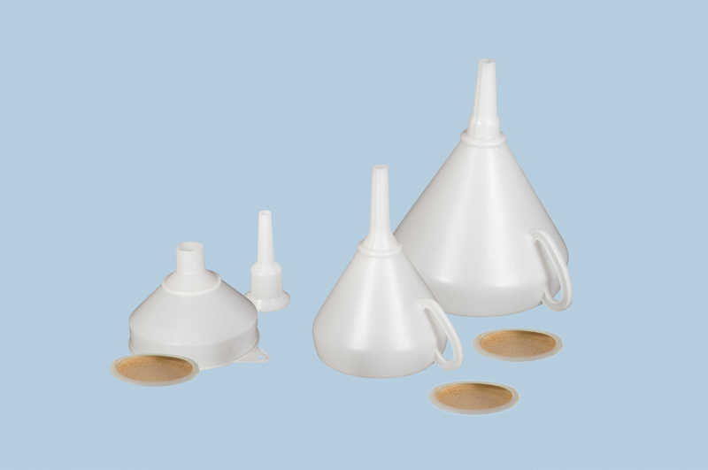 Universal funnel in plastic, diameter 260 mm, w strainer and handle, natural colour, Pack = 6 pieces - 3