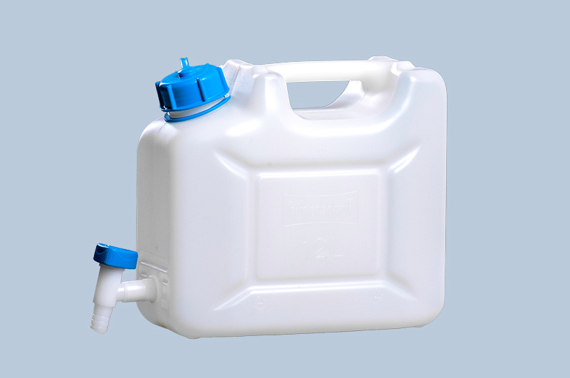 Wasserkanister PROFI, 12 l, naturfarbend, mit abnehmbarem Ablasshahn, VE = 5 Stück - 1